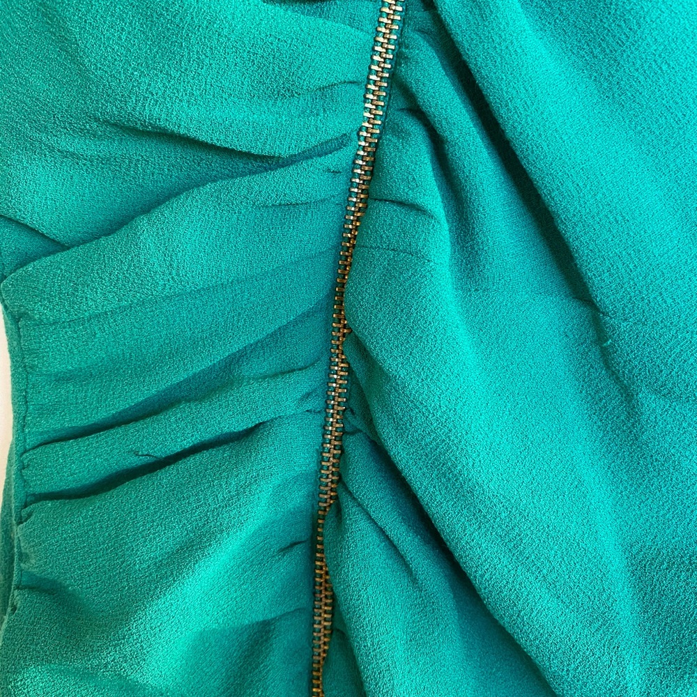 Dress the Population Women's Ivy Exposed Zipper Plunging Midi Dress green size S - Picture 7 of 10